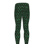 Green Dragon Scales Pattern Print Men's leggings