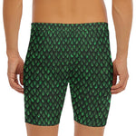 Green Dragon Scales Pattern Print Men's Long Boxer Briefs