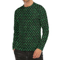 Green Dragon Scales Pattern Print Men's Long Sleeve Rash Guard
