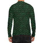 Green Dragon Scales Pattern Print Men's Long Sleeve Rash Guard