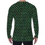 Green Dragon Scales Pattern Print Men's Long Sleeve T-Shirt