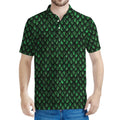 Green Dragon Scales Pattern Print Men's Polo Shirt