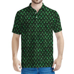 Green Dragon Scales Pattern Print Men's Polo Shirt
