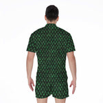 Green Dragon Scales Pattern Print Men's Rompers