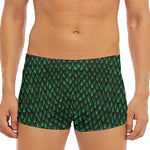 Green Dragon Scales Pattern Print Men's Short Boxer Briefs