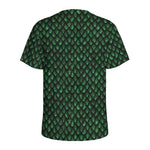Green Dragon Scales Pattern Print Men's Sports T-Shirt