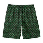 Green Dragon Scales Pattern Print Men's Swim Trunks