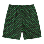Green Dragon Scales Pattern Print Men's Swim Trunks