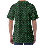 Green Dragon Scales Pattern Print Men's Velvet T-Shirt