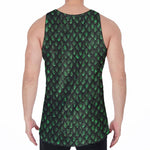 Green Dragon Scales Pattern Print Men's Velvet Tank Top