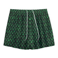 Green Dragon Scales Pattern Print Mesh Shorts