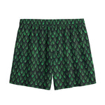 Green Dragon Scales Pattern Print Mesh Shorts