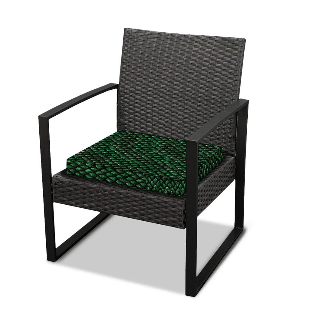 Green Dragon Scales Pattern Print Outdoor Seat Cushion Cover