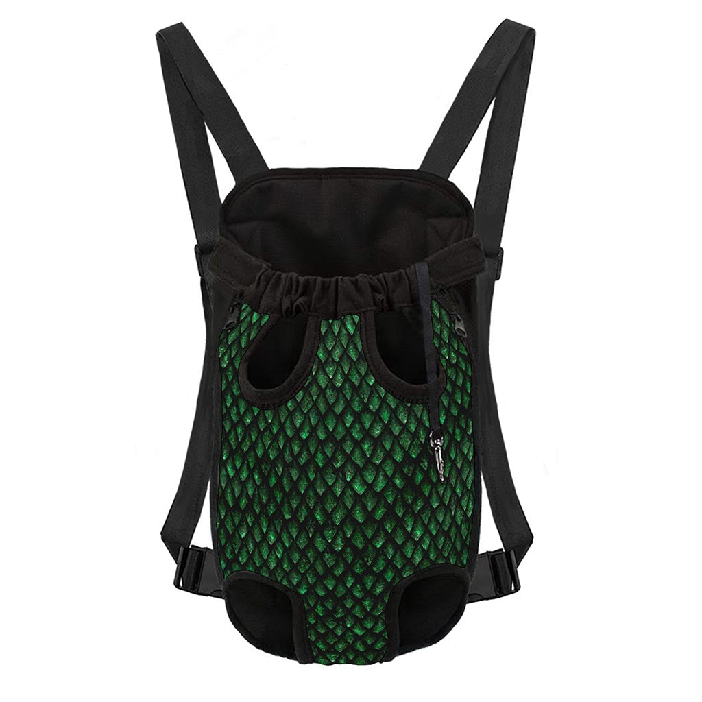 Green Dragon Scales Pattern Print Pet Carrier Backpack