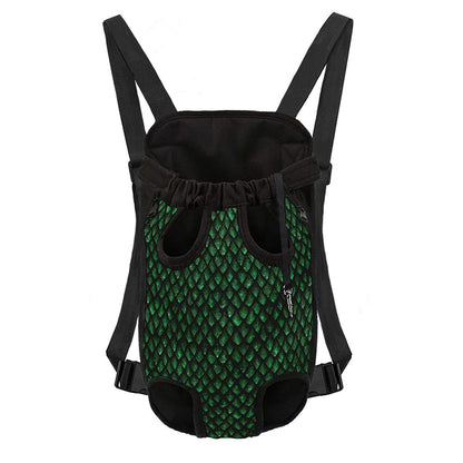 Green Dragon Scales Pattern Print Pet Carrier Backpack