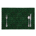 Green Dragon Scales Pattern Print Placemat