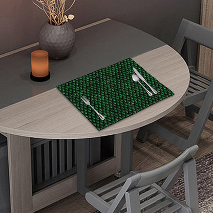 Green Dragon Scales Pattern Print Placemat