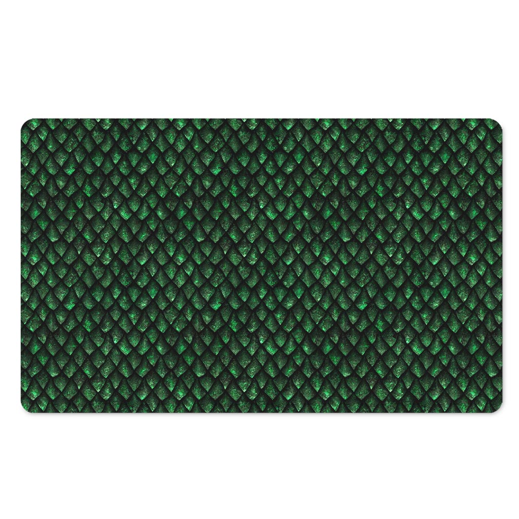 Green Dragon Scales Pattern Print Polyester Doormat