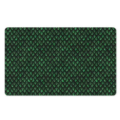 Green Dragon Scales Pattern Print Polyester Doormat