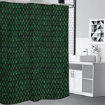 Green Dragon Scales Pattern Print Premium Shower Curtain