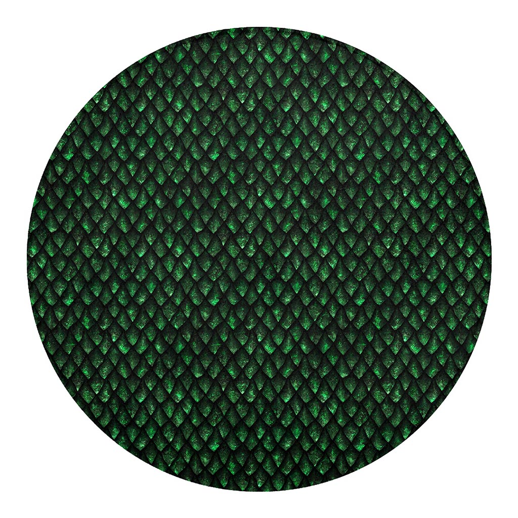 Green Dragon Scales Pattern Print Round Blanket