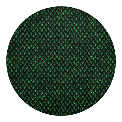 Green Dragon Scales Pattern Print Round Blanket