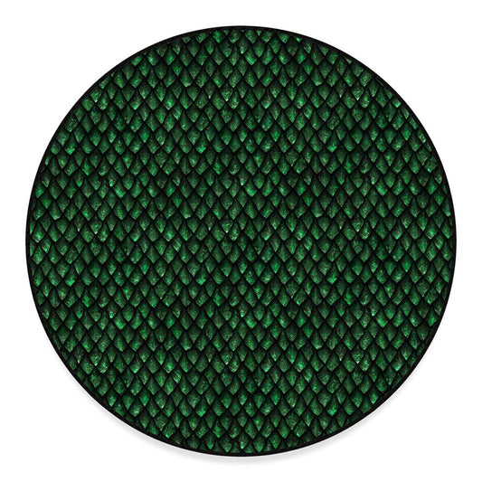 Green Dragon Scales Pattern Print Round Floor Mat
