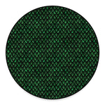 Green Dragon Scales Pattern Print Round Floor Mat