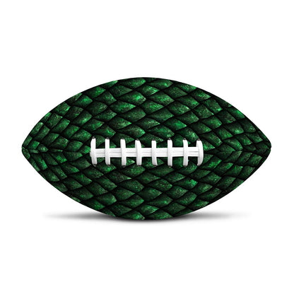 Green Dragon Scales Pattern Print Rugby Ball