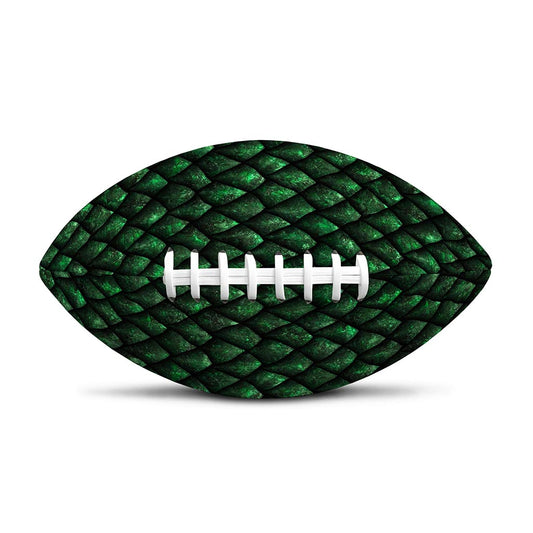 Green Dragon Scales Pattern Print Rugby Ball