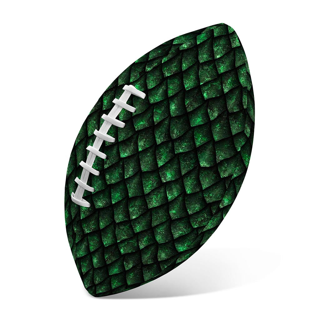 Green Dragon Scales Pattern Print Rugby Ball
