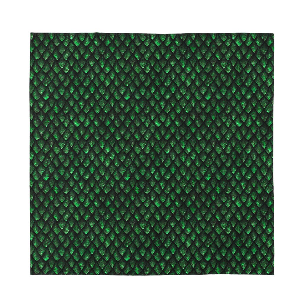 Green Dragon Scales Pattern Print Silk Bandana