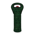 Green Dragon Scales Pattern Print Single Neoprene Wine Tote