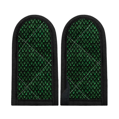 Green Dragon Scales Pattern Print Skillet Handle Cover
