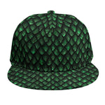 Green Dragon Scales Pattern Print Snapback Cap