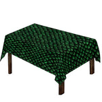 Green Dragon Scales Pattern Print Tablecloth