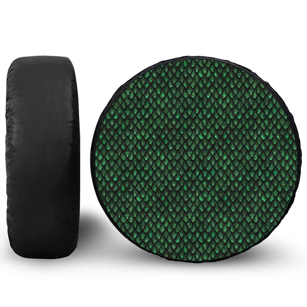 Green Dragon Scales Pattern Print Tire Cover