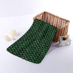Green Dragon Scales Pattern Print Towel