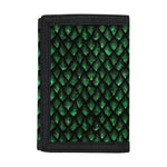 Green Dragon Scales Pattern Print Trifold Wallet
