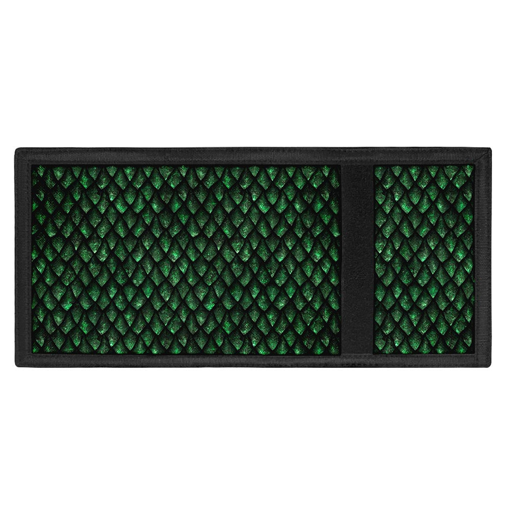 Green Dragon Scales Pattern Print Trifold Wallet