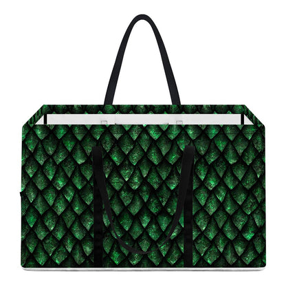 Green Dragon Scales Pattern Print Utility Tote Bag