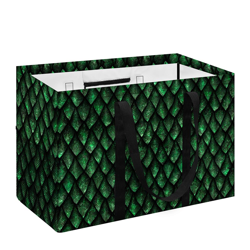 Green Dragon Scales Pattern Print Utility Tote Bag
