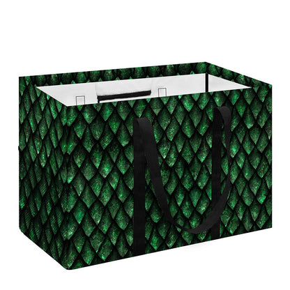 Green Dragon Scales Pattern Print Utility Tote Bag