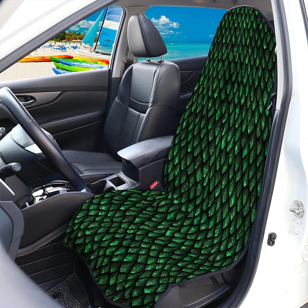 Green Dragon Scales Pattern Print Waterproof Car Seat Cover