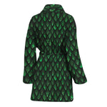 Green Dragon Scales Pattern Print Women's Bathrobe