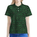 Green Dragon Scales Pattern Print Women's Polo Shirt