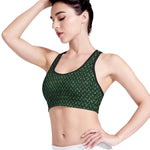 Green Dragon Scales Pattern Print Women's Sports Bra
