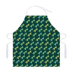 Green Dragonfly Pattern Print Adjustable Apron