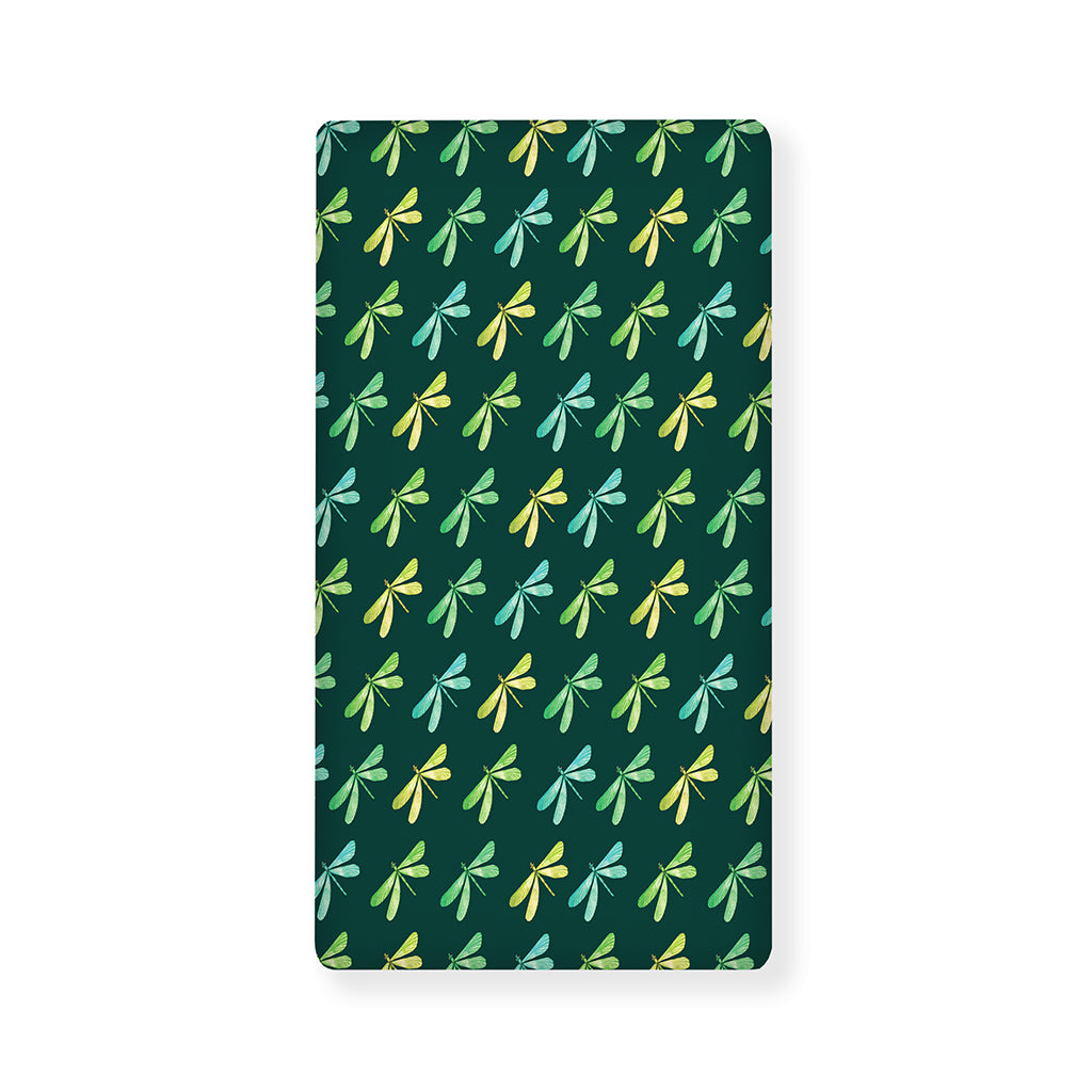 Green Dragonfly Pattern Print Baby Crib Sheet