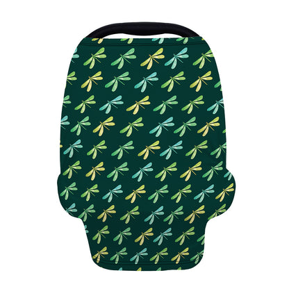 Green Dragonfly Pattern Print Baby Seat Cover